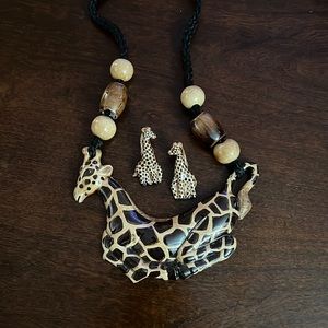 Necklace and earrings ( giraffe )